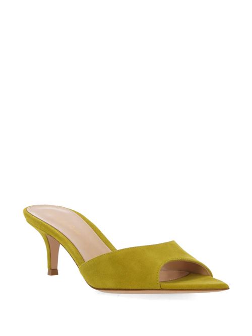 Sandali in pelle scamosciata verde Gianvito Rossi | G1511055RICCAMPISTACCHIO